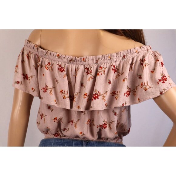 American Eagle‎ Outfitters Floral Off-Shoulder Crop Top Size Medium - Picture 4 of 10